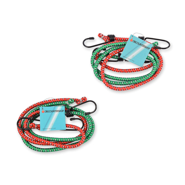 2 Stuks Universele Snelbinders (120g) | Elastiek, Metaal, Rubber | Perfect voor Fiets & Motor - 80cm