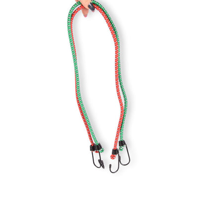 Topkwaliteit Snelbinders: 4x Set (80cm) Rood & Groen, Elastiek, Metaal & Rubber
