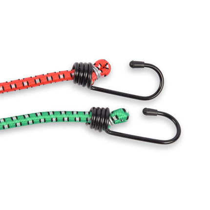 Topkwaliteit Snelbinders: 4x Set (80cm) Rood & Groen, Elastiek, Metaal & Rubber