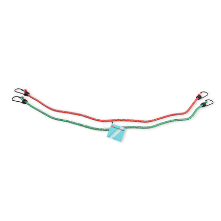 2 stuks Rode en Groene Spinbinders - Elastiek, Metaal, Rubber - Snelbinders voor Bagage - 80cm