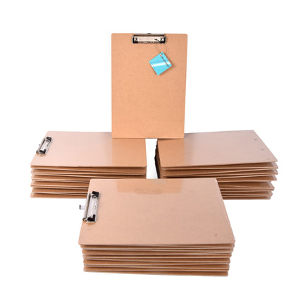 Stijlvolle Houten Klemborden Set - 36 stuks - Klembord van Hout in Beige Kleur - 31,5cm x 22,5cm