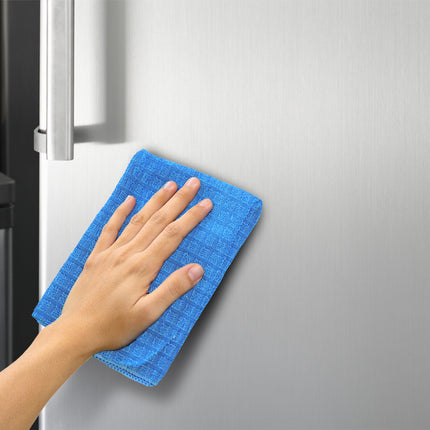 Set van 3 Kleurrijke Vaatdoeken - Blauw - Polyester en Katoenmix - 80 gm - 30x40 cm
