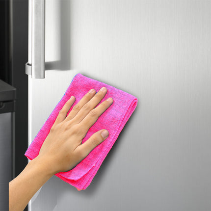 Set Van 3 Keukendoeken van Polyester en Katoenmix - Schoonmaaktextiel - Roze - 30x40 cm