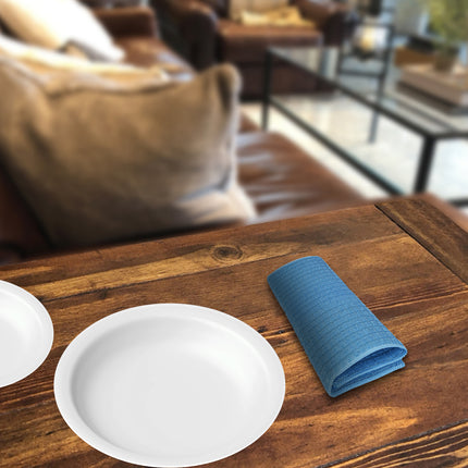 Set van 3 Kleurrijke Vaatdoeken - Blauw - Polyester en Katoenmix - 80 gm - 30x40 cm