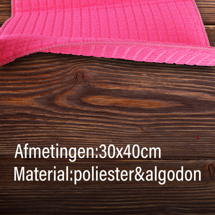 Set Van 3 Keukendoeken van Polyester en Katoenmix - Schoonmaaktextiel - Roze - 30x40 cm