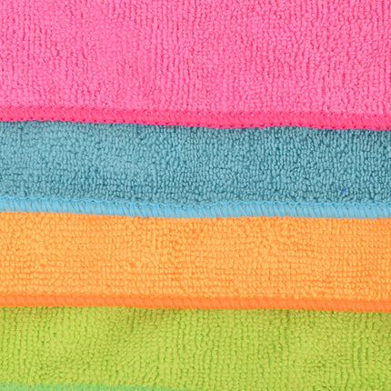 Kwalitatieve Microvezel Vaatdoekjes - Set van 4 - Assortiment Kleuren - Gemaakt van Polyester - Afmetingen 40x29cm – Schoonmaakproducten