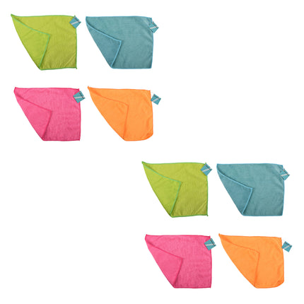 Kleurrijke Sopdoekjes Set van Microvezel - Praktische Reinigingsdoekjes voor Thuis - 2 Sets (8 Doeken) - 40cm x 29cm - Gemaakt van Polyester
