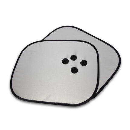 Zonneschermen | 44cm x 36cm | Zijruiten | Zwart/Grijs Stof | Zonwering op maat | UV Protectie | Autoaccessoires
