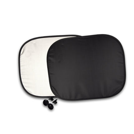 Zonneschermen | 44cm x 36cm | Zijruiten | Zwart/Grijs Stof | Zonwering op maat | UV Protectie | Autoaccessoires