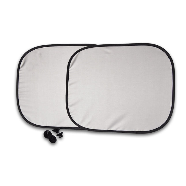 Zonneschermen | 44cm x 36cm | Zijruiten | Zwart/Grijs Stof | Zonwering op maat | UV Protectie | Autoaccessoires