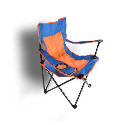 Campingstoel | stoel | Opvouwbare stoel | Blauw & Oranje | Vouwstoel | Kampeerstoel | Zithoogte 40 cm | Buitenstoel | 50cm x 50cm x 80cm