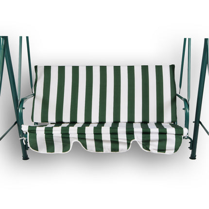 Schommelbank | Tuinbank | Bankje | wit/groen | Parkbankje | metaal/polyester | MAX 220 kg | Buitenbank | 140cm*153cm*110cm