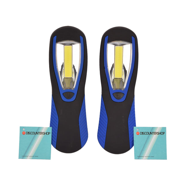 Ultieme Blauwe en Zwarte LED Werklamp Set met Magneet en Ophanghaak | 20cm x 6cm x 3cm | Perfect Zaklamp Voor Kamperen Wandelen Noodsituaties en Doe Het Zelvers | Lamp Op Batterijen 2 Stuks