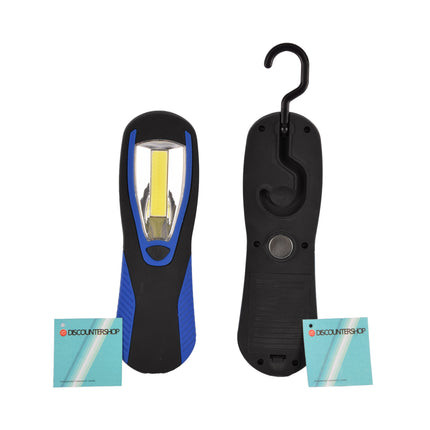 Ultieme Blauwe en Zwarte LED Werklamp Set met Magneet en Ophanghaak | 20cm x 6cm x 3cm | Perfect Zaklamp Voor Kamperen Wandelen Noodsituaties en Doe Het Zelvers | Lamp Op Batterijen 2 Stuks