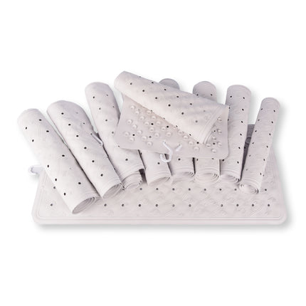 Stijlvolle Badkamermat Set in Wit - 76cm x 36cm - Duurzaam 100% Natuurlijk Rubber - 10 stuks