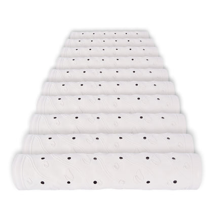 Stijlvolle Badkamermat Set in Wit - 76cm x 36cm - Duurzaam 100% Natuurlijk Rubber - 10 stuks