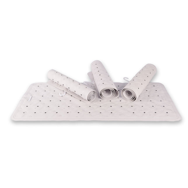 Elegante Witte Douchemat Set - 76cm x 36cm - Antislip Badmat - Natuurlijk Rubber - 4 stuks