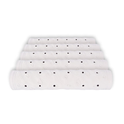 Witte Badmat Set van Natuurlijk Rubber | Antislip Douchemat | 76cm x 36cm | 5 Stuks