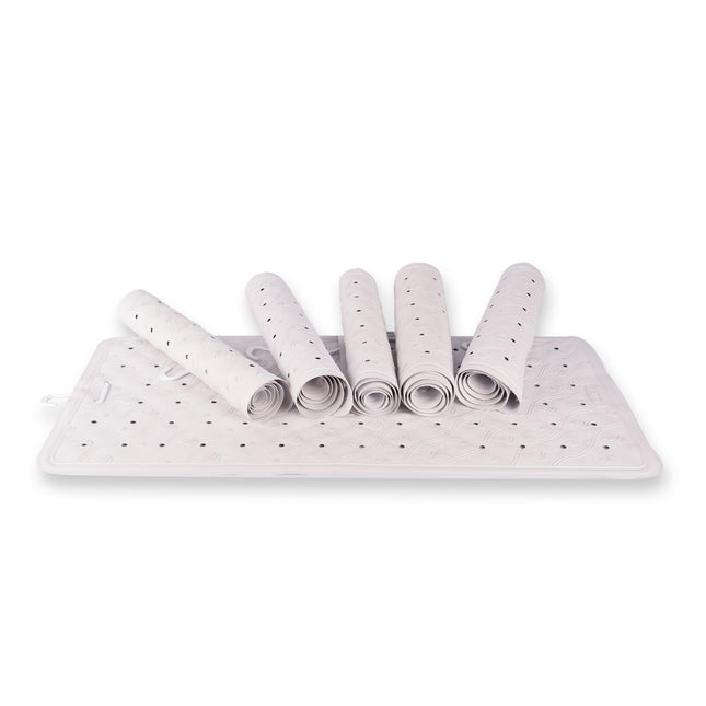 Verfijnde Witte Badmat Set - Antislip Douchemat - 100% Natuurlijk Rubber - 76cm x 36cm - 6 stuks