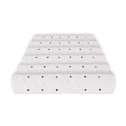 Verfijnde Witte Badmat Set - Antislip Douchemat - 100% Natuurlijk Rubber - 76cm x 36cm - 6 stuks