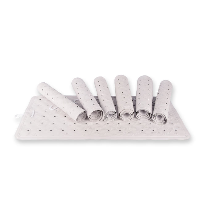 Moderne Witte Badmat Set - Antislip Douchemat - 100% Natuurlijk Rubber - 76x36cm - 7 stuks