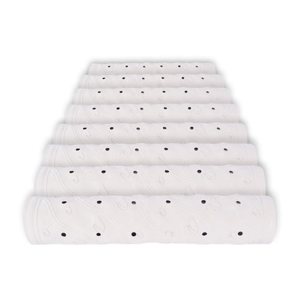 Complete Set van Witte Badmatten in Natuurlijk Rubber | Antislip Douchematten | 76cm x 36cm | 8 Stuks