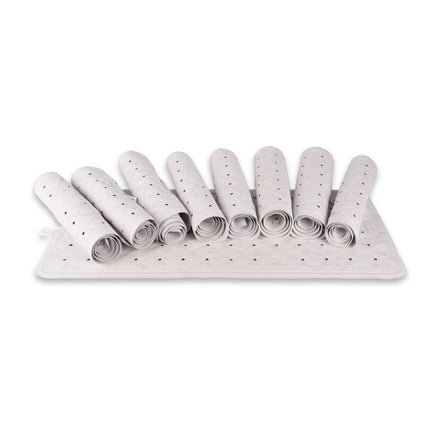 Kwalitatieve Badmat Set in Wit - Antislip Douchemat - 76cm x 36cm - Sterk 100% Natuurlijk Rubber - 9 stuks