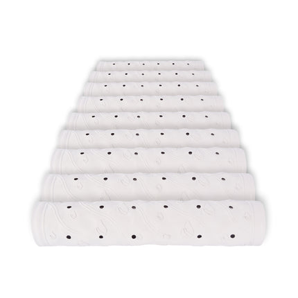 Kwalitatieve Badmat Set in Wit - Antislip Douchemat - 76cm x 36cm - Sterk 100% Natuurlijk Rubber - 9 stuks