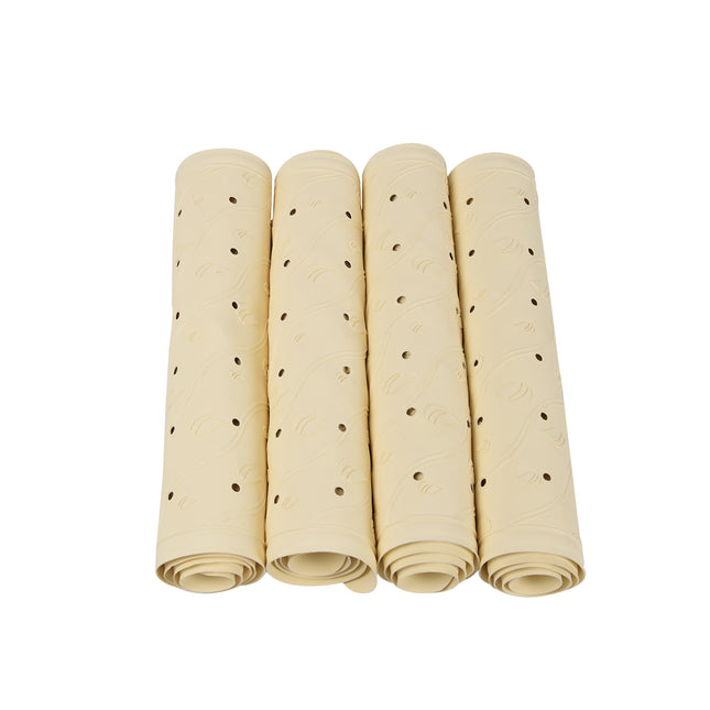 4x | Anti-Schimmel | beige | Badmat | rubber | Badkamer mat | Diameter:102cm | Douchemat | 36cm*76cm