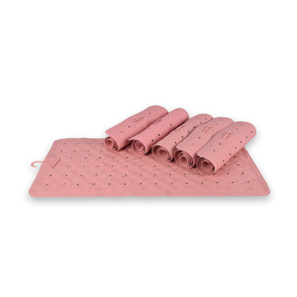 Kwalitatieve Roze Antislipmat - 76cm x 36cm - Vervaardigd van 100% Natuurlijk Rubber - Gewicht 3750g - Set van 6 stuks