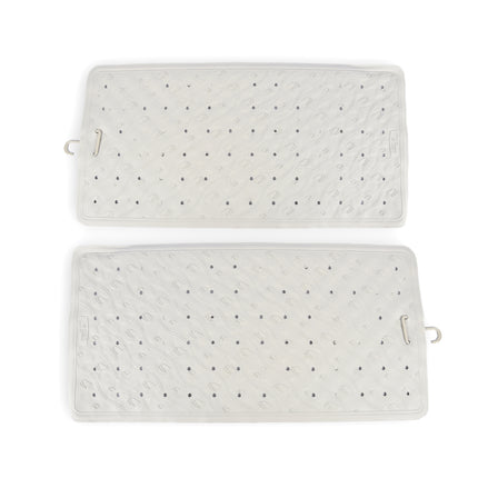 Badkamer Essentiële - 2x Grijze Anti-Schimmel Badmat - Natuurrubber - 76cm x 36cm