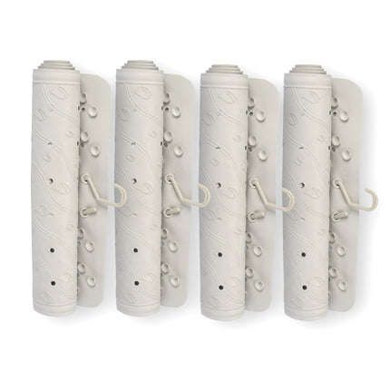 Grijze Anti-Schimmel Badmat - 4-pack - Duurzame Douchemat - Gemaakt van 100% Natuurrubber - Afmetingen: 76cm x 36cm