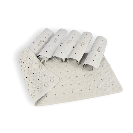 6-pack Grijze Anti-Schimmel Badmatten - Douchemat van Natuurrubber - Duurzaam voor Badkamer - Afmetingen: 76cm x 36cm