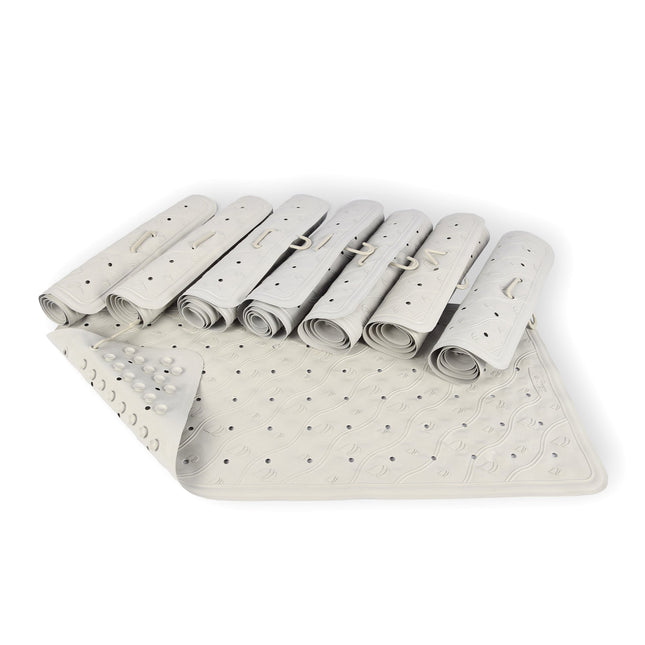 Set van 8 Grijze Anti-Schimmel Badmatten - Duurzame Douchemat voor Badkamer - Gemaakt van 100% Natuurrubber - Afmetingen: 76cm x 36cm