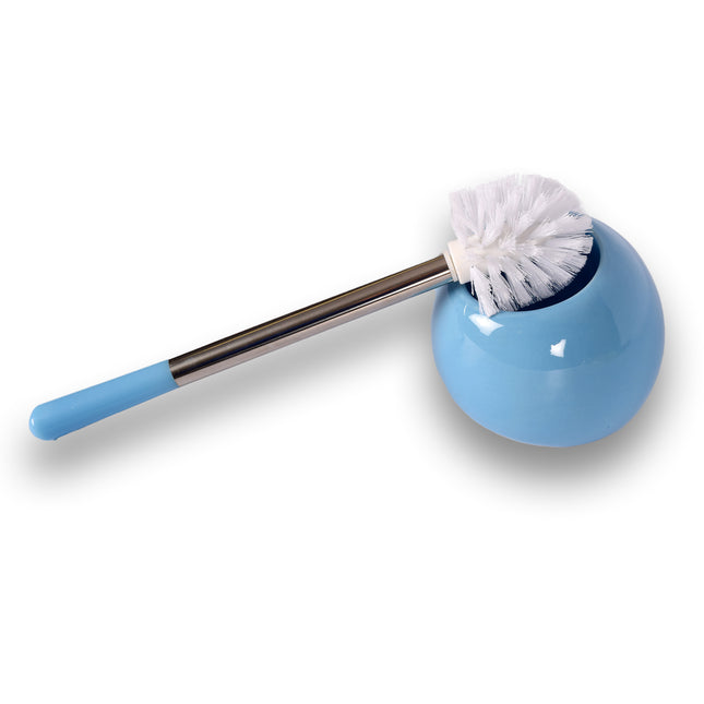 Toiletborstel | Toiletborstel Met Houder | Lichtblauw | Ronde | wc schoonmaken | Toilethouder | Toilet accessoires | 13cm*37cm 
