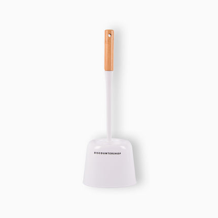 Elegante Witte Toiletborstel met Houder - 38cm Hoog - 142g - Hout & Kunststof – Badkameraccessoires