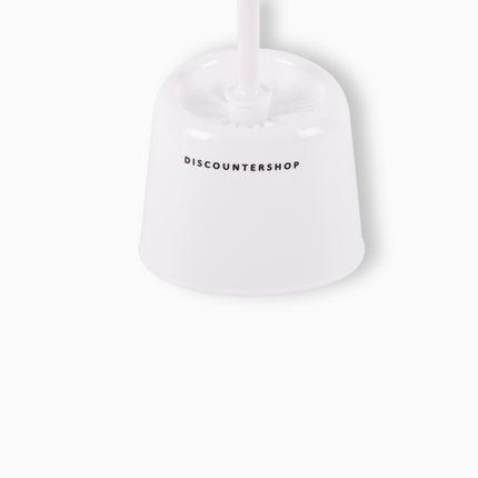 Elegante Witte Toiletborstel met Houder - 38cm Hoog - 142g - Hout & Kunststof – Badkameraccessoires