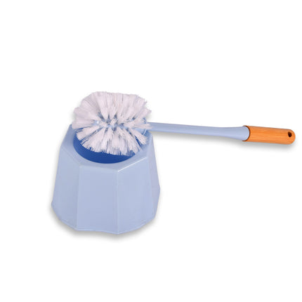 Handige Blauwe Toiletborstel met Houder - Kunststof WC Borstel - Badkameraccessoire - 28cm x 13cm
