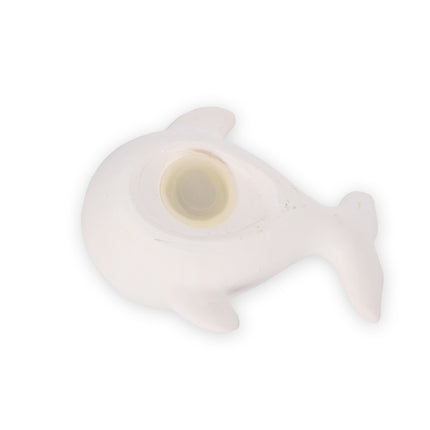 Stijlvolle Witte Spaarpot van Keramiek - Muntenpotje - Duurzaam Geldpotje - Spaarblik - 15x12x11cm - met 1x paintbrush - 6kleuren