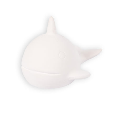 Stijlvolle Witte Spaarpot van Keramiek - Muntenpotje - Duurzaam Geldpotje - Spaarblik - 15x12x11cm - met 1x paintbrush - 6kleuren