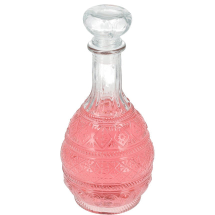 Whiskey karaf 1 Liter - klassieke whiskey decanter glazen karaf voor whisky, bourbon, likeur - limonade luxe karaf geschenken - feestelijk
