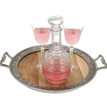 Whiskey karaf 1 Liter - klassieke whiskey decanter glazen karaf voor whisky, bourbon, likeur - limonade luxe karaf geschenken - feestelijk