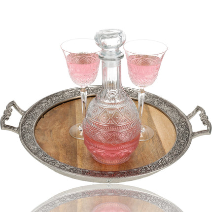 Whiskey karaf 1 Liter - klassieke whiskey decanter glazen karaf voor whisky, bourbon, likeur - limonade luxe karaf geschenken - feestelijk