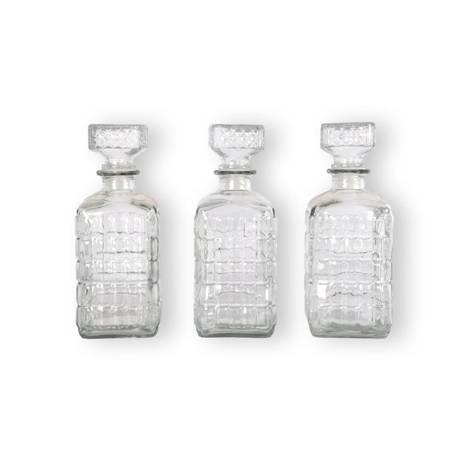 3stuks | whisky karaffen | Decanteerkaraf | transparant | 1 liter | Whisky accessoires | Whiskeykaraf | Whisky decanter | 23.5cm*8.5cm