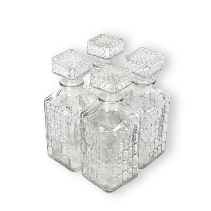 4stuks | whisky karaffen | Decanteerkaraf | transparant | 1 liter | Whisky accessoires | Whiskeykaraf | Whisky decanter | 23.5cm*8.5cm