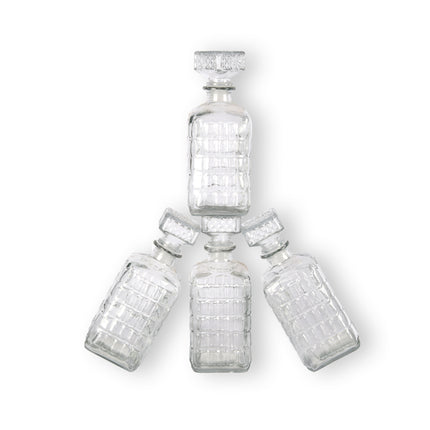 4stuks | whisky karaffen | Decanteerkaraf | transparant | 1 liter | Whisky accessoires | Whiskeykaraf | Whisky decanter | 23.5cm*8.5cm