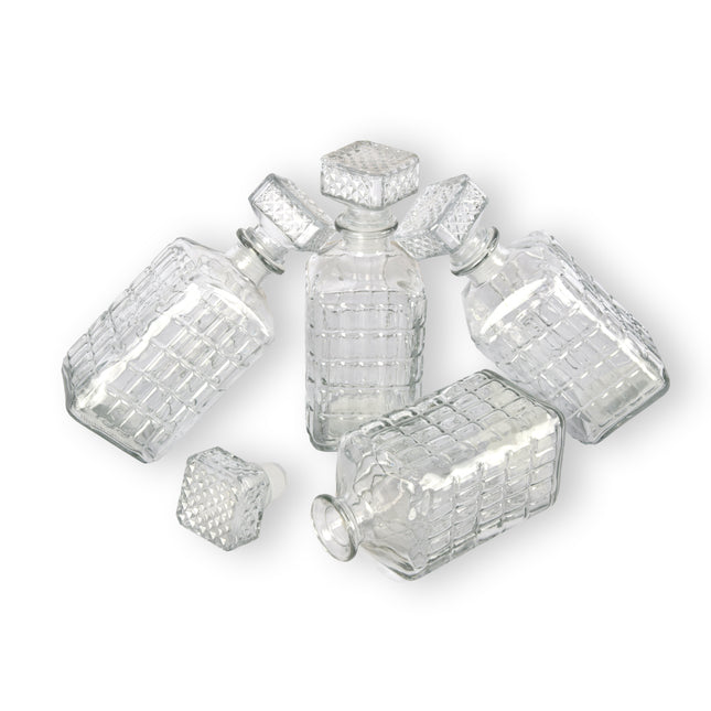 4stuks | whisky karaffen | Decanteerkaraf | transparant | 1 liter | Whisky accessoires | Whiskeykaraf | Whisky decanter | 23.5cm*8.5cm