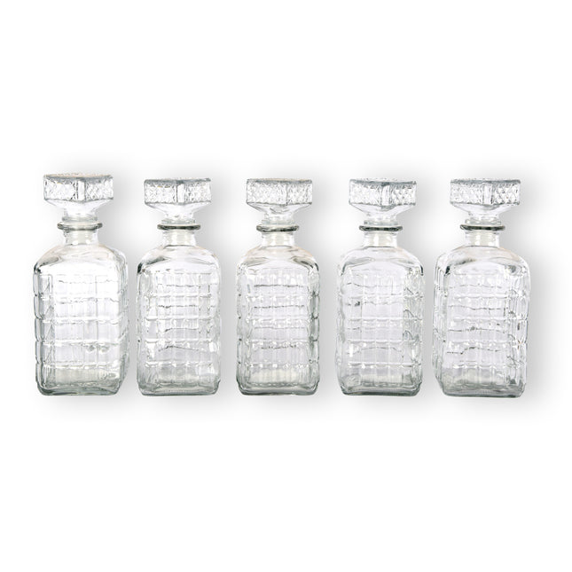 5stuks | whisky karaffen | Decanteerkaraf | transparant | 1 liter | Whisky accessoires | Whiskeykaraf | Whisky decanter | 23.5cm*8.5cm