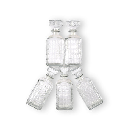 5stuks | whisky karaffen | Decanteerkaraf | transparant | 1 liter | Whisky accessoires | Whiskeykaraf | Whisky decanter | 23.5cm*8.5cm