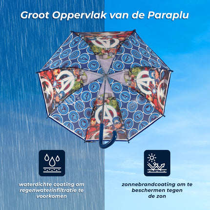Paraplu | kinderparaplu | Diameter 71 cm | Stevige paraplu | Blauw | PVC | 68cm*20cm*10cm